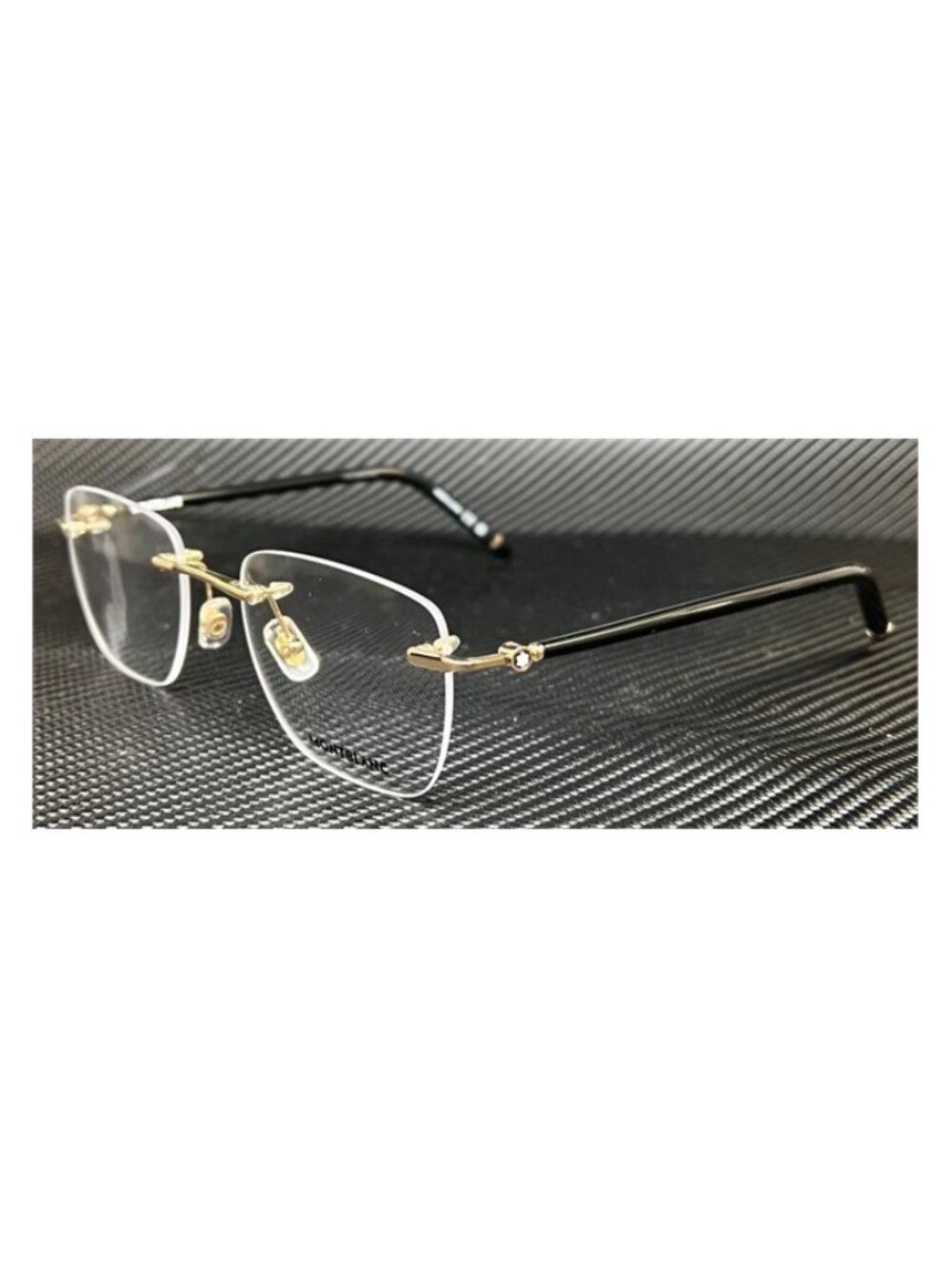 New Mont Blanc Men Black/Gold Eyeglasses 53-21-145